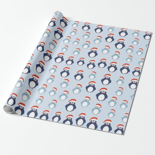 Pinguïns Patroon Cadeaupapier (Uitgerold)