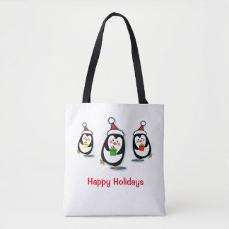 Pinguïns Prettige feestdagen kerstCanvas tas