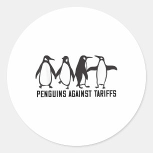 pinguïns protesteren tegen grappige pinguïns ronde sticker