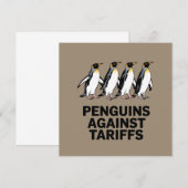  pinguïns protesteren tegen heffingen kaart (Voorkant / Achterkant)