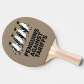  pinguïns protesteren tegen heffingen tafeltennisbatje (Zijkant)