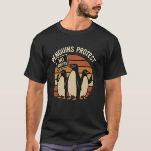 Pinguïns protesteren tegen tarieven Grappige grafi T-shirt