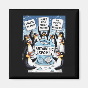Pinguïns protesteren tegen Trump-tarieven Funny Pe Magneet