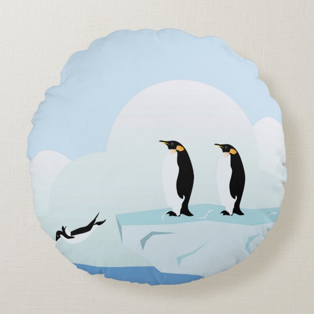 pinguïns rond kussen (Voorkant)