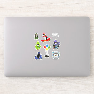 Pinguïns spelen op maat gesneden vinyl Sticker