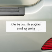 Pinguïns stelen mijn gezondheid bumpersticker (Op auto)