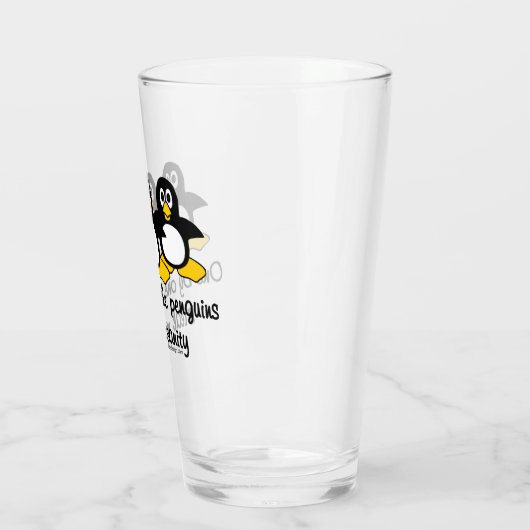 Pinguïns stelen mijn gezondheid glas (Links)
