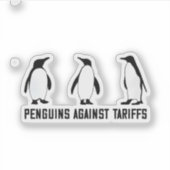 Pinguïns tegen Tarieven Anti Trump Belastingbeleid Sticker (Voorkant)