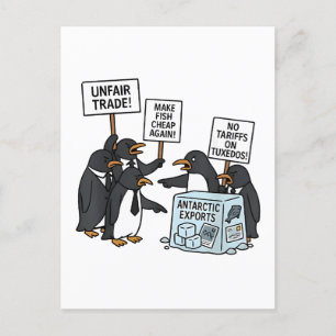 Pinguïns Tegen Tarieven Anti Trump Feestdagenkaart