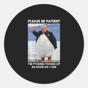 Pinguïns Tegen Tarieven Anti-trump Protest Handen Ronde Sticker