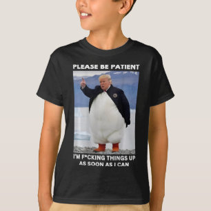 Pinguïns Tegen Tarieven Anti-trump Protesteer Met T-shirt
