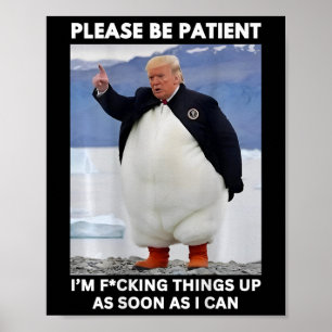 Pinguïns tegen tarieven Anti-Trump protesteren han Poster