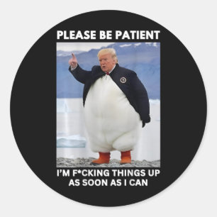 Pinguïns tegen tarieven Anti-Trump protesteren han Ronde Sticker