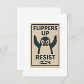 Pinguïns tegen Tarieven Anti Trump Tuin Vlag Bedankkaart (Voorkant / Achterkant)