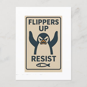 Pinguïns tegen Tarieven Anti Trump Tuin Vlag Feestdagenkaart