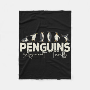 pinguïns tegen tarieven grappig dier retro weersta fleece deken