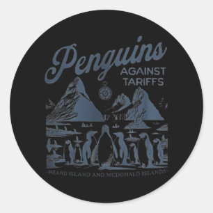 Pinguïns tegen tarieven hoorden eiland grappig Tru Ronde Sticker