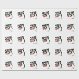Pinguïns tegen Trump Anti Trump USA Cadeaupapier