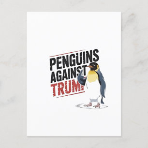 Pinguïns tegen Trump Anti Trump USA Feestdagenkaart