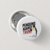 Pinguïns tegen Trump Anti Trump USA Ronde Button 3,2 Cm (Voorkant /achterkant)