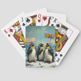 Pinguïns tegen Trump Pokerkaarten