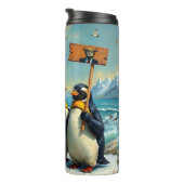 Pinguïns tegen Trump Thermosbeker (Geroteerd rechts)