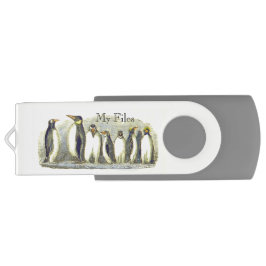  pinguïns Tekenen met je monogram Swivel USB 2.0 Stick