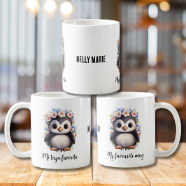 Pinguïns Tweetalig Mi Taza Favoriet Spaans Wit Koffiemok