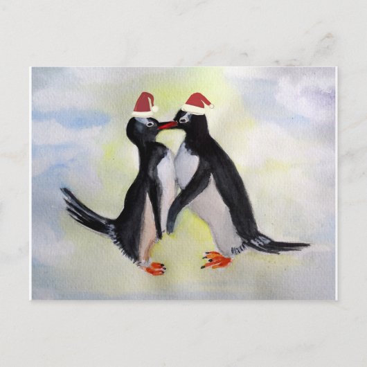 Pinguïns Vakantie Briefkaart (Voorkant)