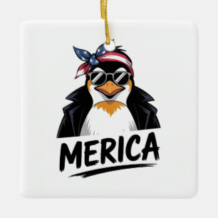 Pinguïns verzetten zich Pinguïns protesteren tegen Keramisch Ornament