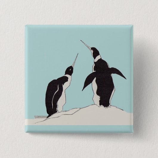 pinguïns vierkante button 5,1 cm (Voorkant)