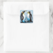 pinguïns vierkante sticker (Tas)