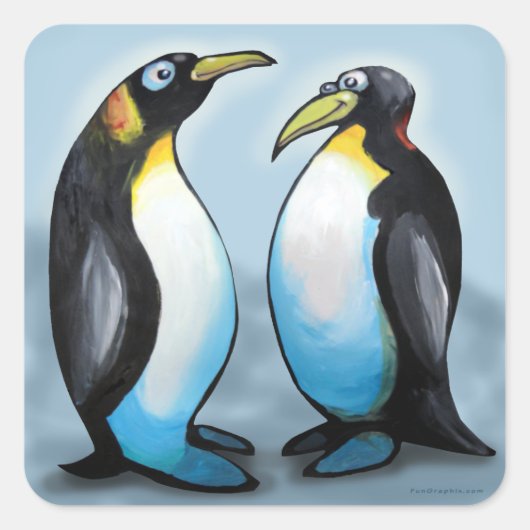 pinguïns vierkante sticker (Voorkant)
