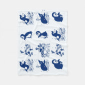 Pinguïns, walvissen en dolfijnen fleece deken (Voorkant)