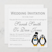 Pinguïns Wedding Invitation () Kaart (Voorkant / Achterkant)