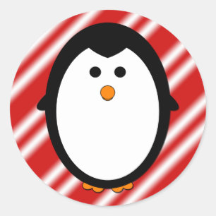 Pinguïnstrepen Ronde Sticker