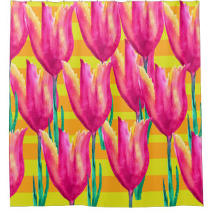 Pinik Tulips motif rideau de douche