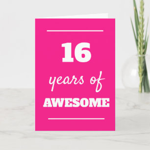 Pink 16 ans de fantastique carte d'anniversaire fi