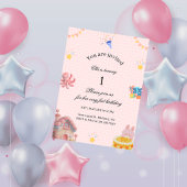 Pink 1st Birthday Invitation