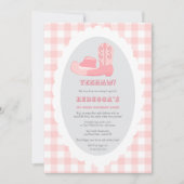 Pink 1st Rodeo Birthday Party  Kaart (Voorkant)