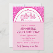 Pink 22e anniversaire invitations Parties scintill (Devant)