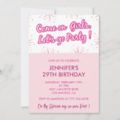 Pink 29e anniversaire invitations fun branché fill (Devant)