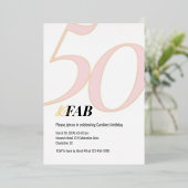 Pink 50 and Fabulous Birthday Foil Invitation (Debout devant)