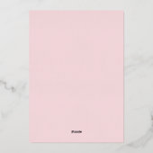 Pink 50 and Fabulous Birthday Foil Invitation (Verso)