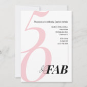 Pink 50 and Fabulous Birthday Party Invitation (Devant)