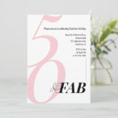 Pink 50 and Fabulous Birthday Party Invitation (Debout devant)