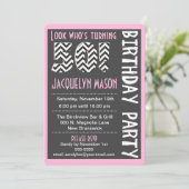 Pink 50 Déjà Personnalisé Anniversaire Invitation (Debout devant)