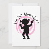 Pink 50 Déjà Personnalisé Anniversaire Invitation (Dos)