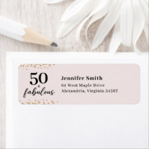 Pink 50 et fabuleux Étiquette de fête d'anniversai