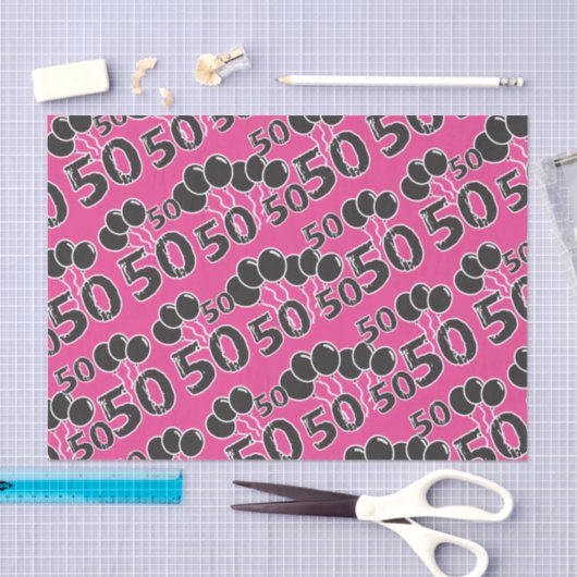 PINK 50th Birthday-weefselpaper Tissuepapier (Craft)